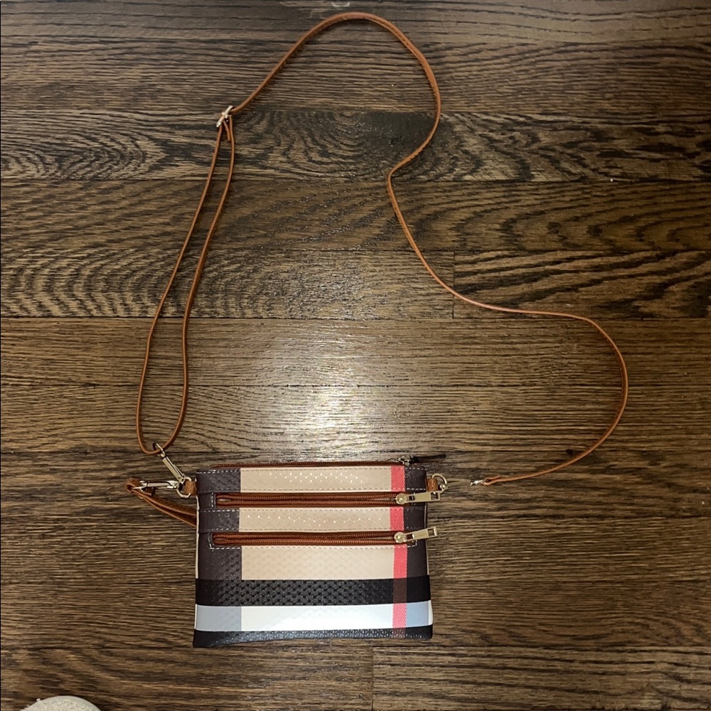 Stylish Tan and Brown Crossbody Bag